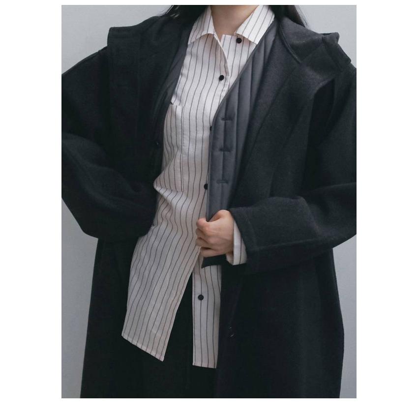 anuke（アンヌーク） anuke 2026winter トップス Opencollar Stripe