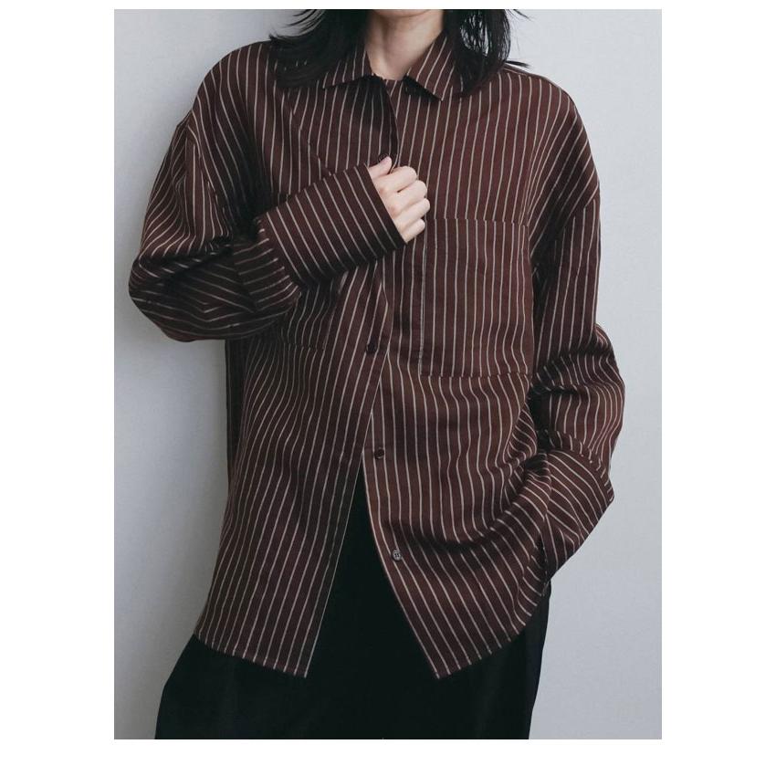 anuke（アンヌーク） anuke 2026winter トップス Opencollar Stripe