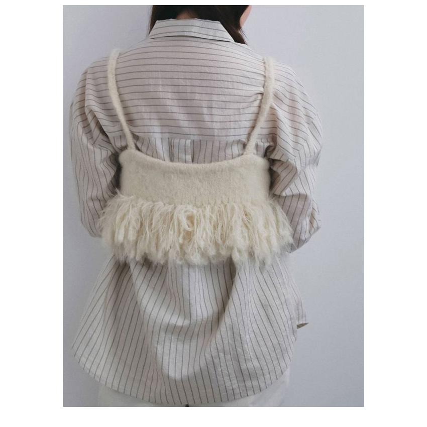 anuke（アンヌーク） anuke 2026winter トップス Opencollar Stripe