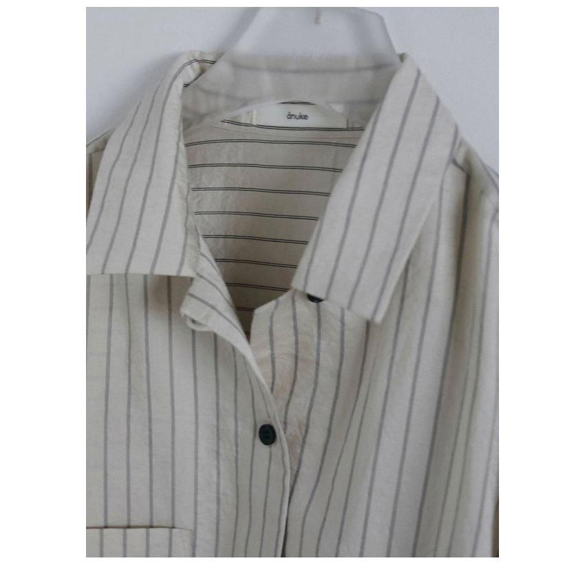 anuke（アンヌーク） anuke 2026winter トップス Opencollar Stripe