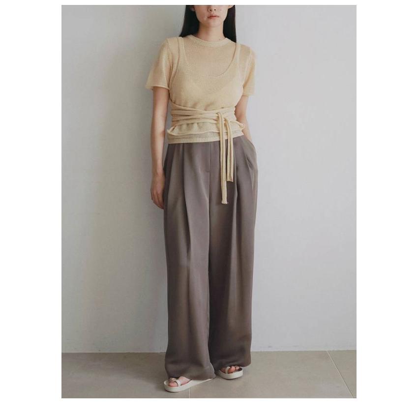 anuke レイヤードニットコンビ モカ anuke（アンヌーク） anuke 2026Prefall トップス Wrapcami Layered