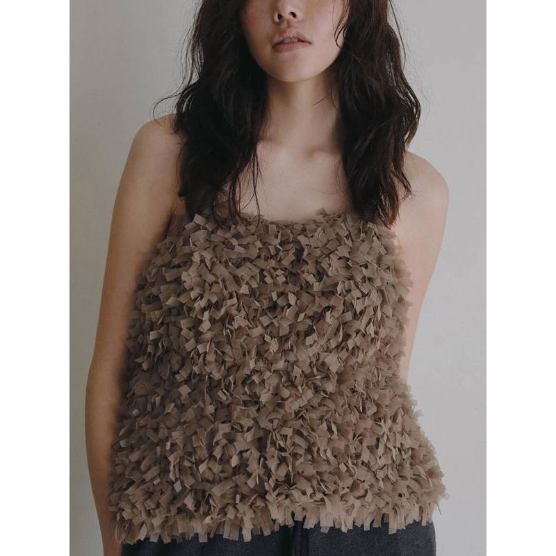 anuke（アンヌーク） anuke 2026Prefall トップス Tulle Fringe