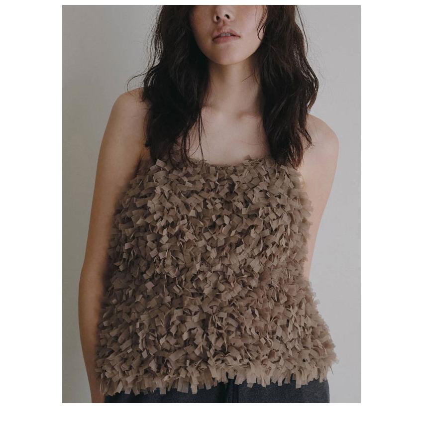 anuke（アンヌーク） anuke 2026Prefall トップス Tulle Fringe