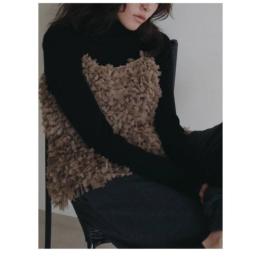 anuke（アンヌーク） anuke 2026Prefall トップス Tulle Fringe