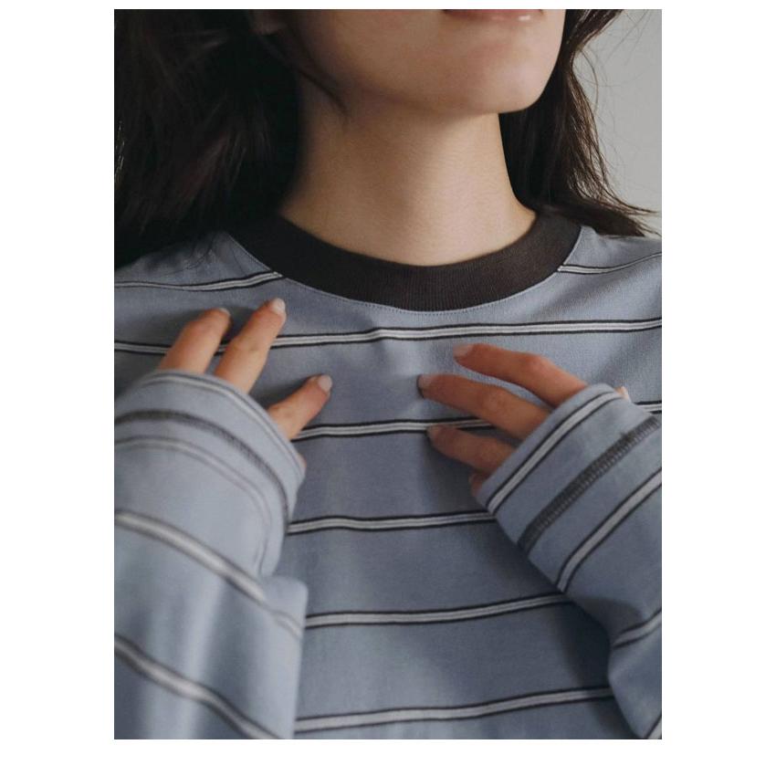 anuke（アンヌーク） anuke 2026Prefall トップス Border Loose Long T