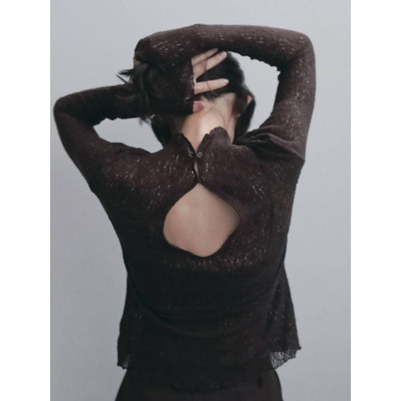 anuke（アンヌーク） anuke 2026winter トップス Raschel Lace Turtle