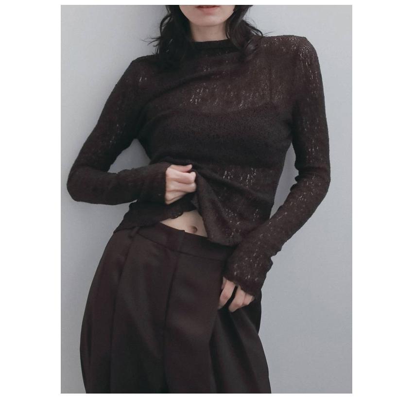anuke（アンヌーク） anuke 2026winter トップス Raschel Lace Turtle