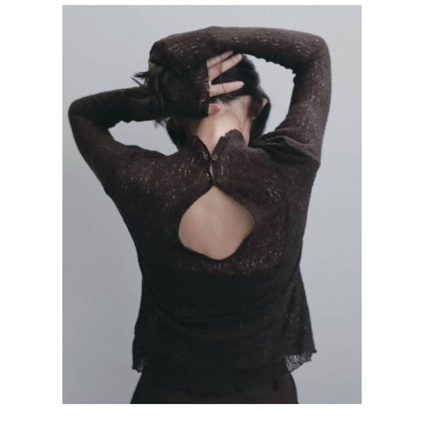 anuke（アンヌーク） anuke 2026winter トップス Raschel Lace Turtle
