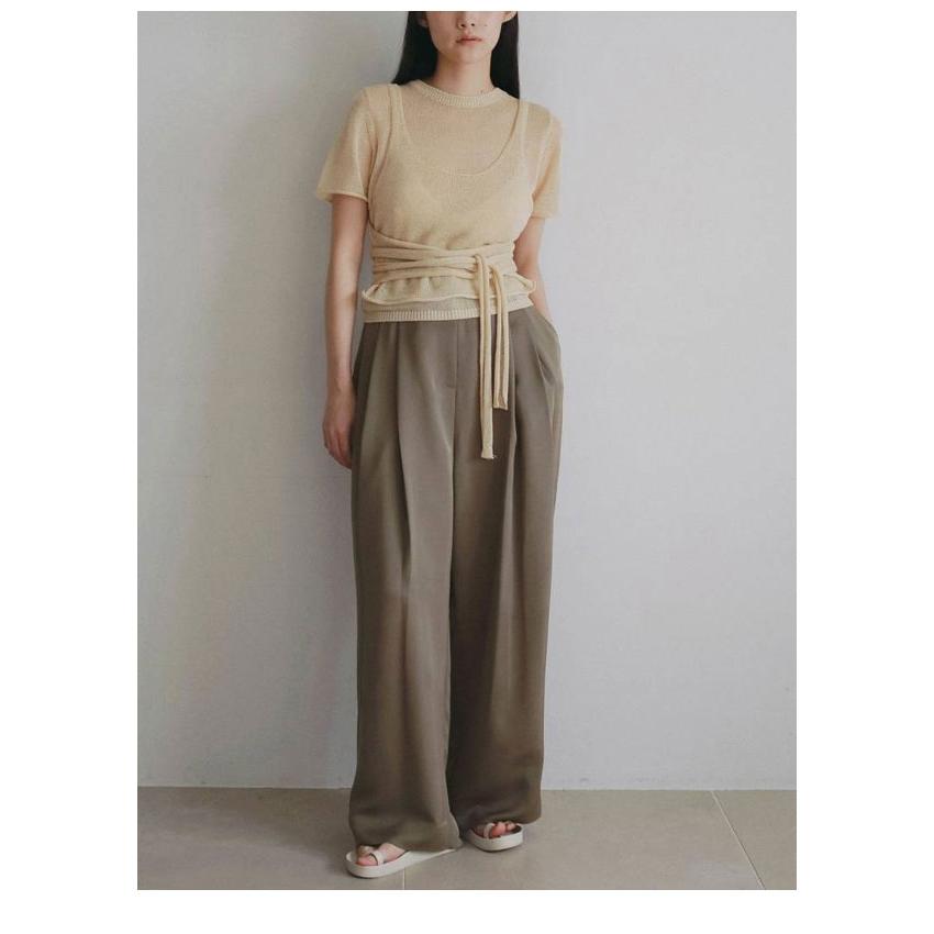 サリーちゃんのママ　新品未使用タグ付きanuke Twill Over S anuke（アンヌーク） anuke 2026Prefall ボトムス Twill Satin Pants 7