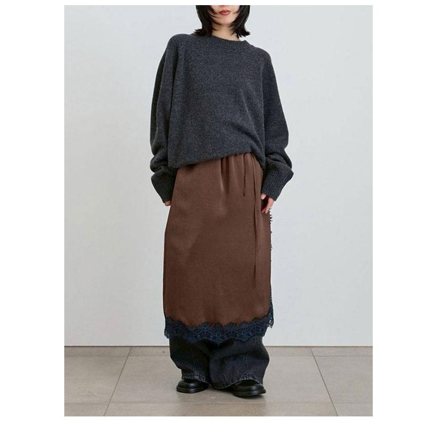 anuke（アンヌーク） anuke 2026winter ボトムス Satin Lace Skirt 10