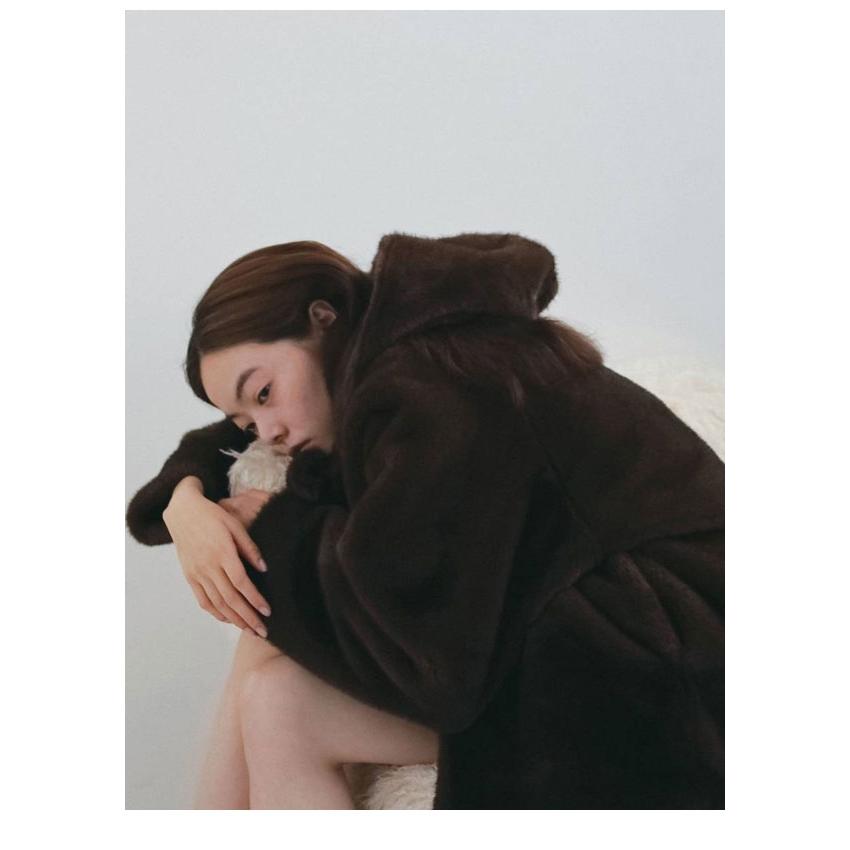 anuke（アンヌーク） anuke 2026winter 小物 Eco Minkfur Hoodie 11月