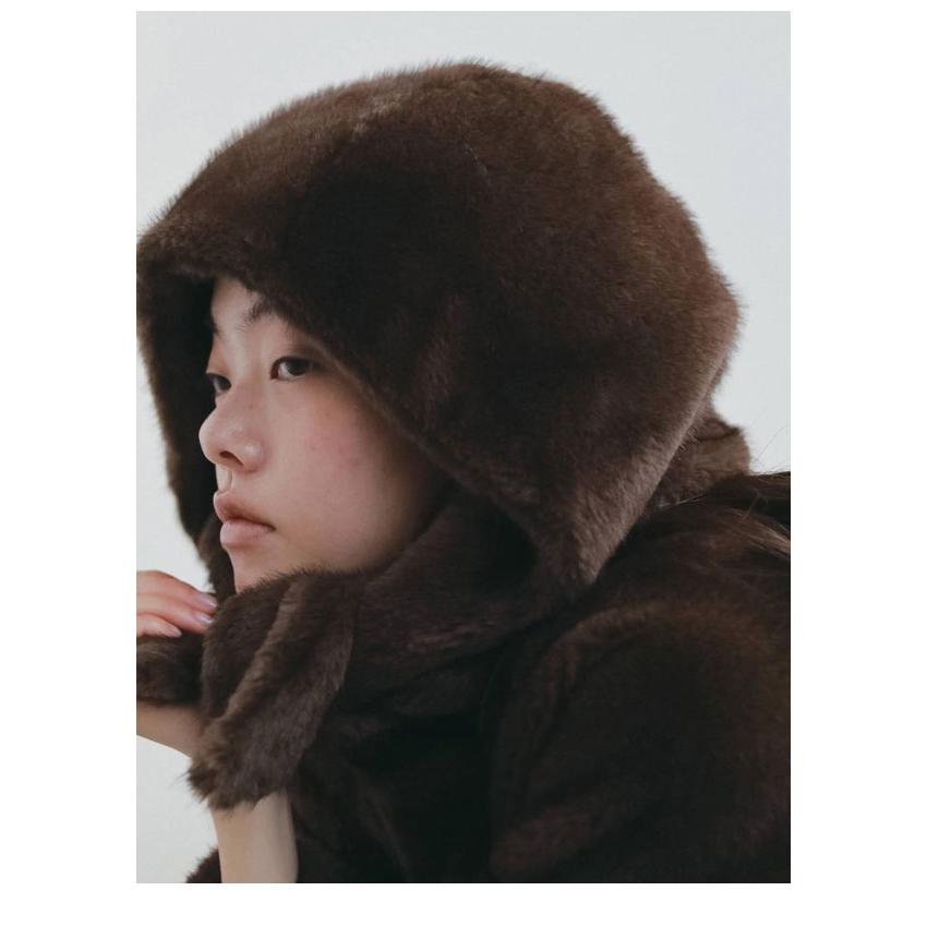 anuke（アンヌーク） anuke 2026winter 小物 Eco Minkfur Hoodie 11月