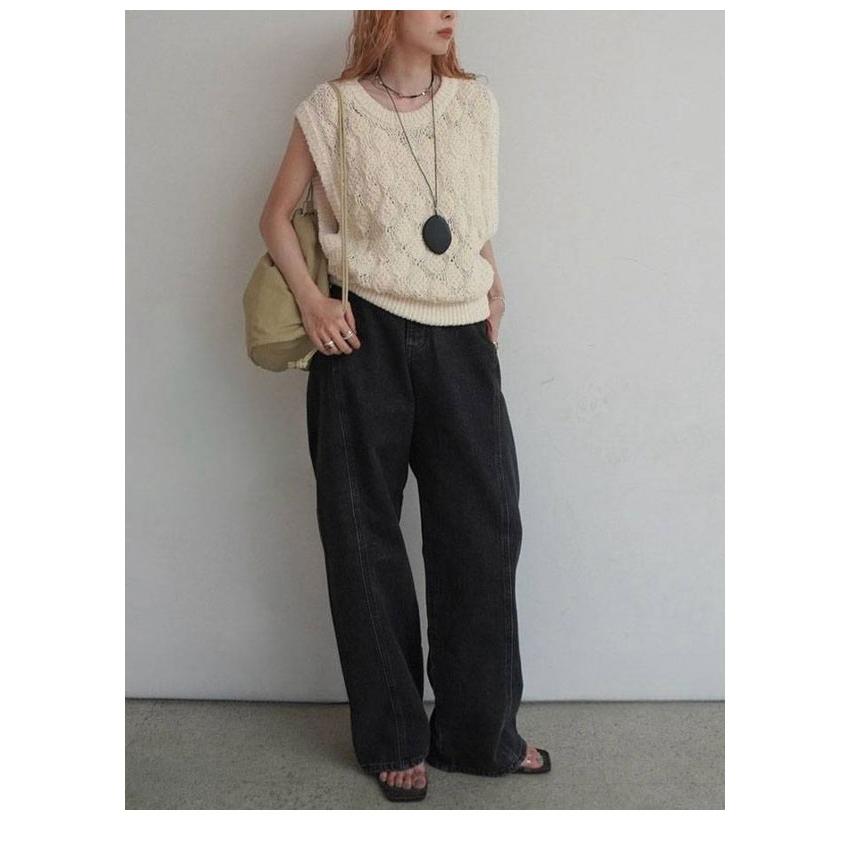 anuke（アンヌーク） anuke 2026Prefall ボトムス Panel Black Denim