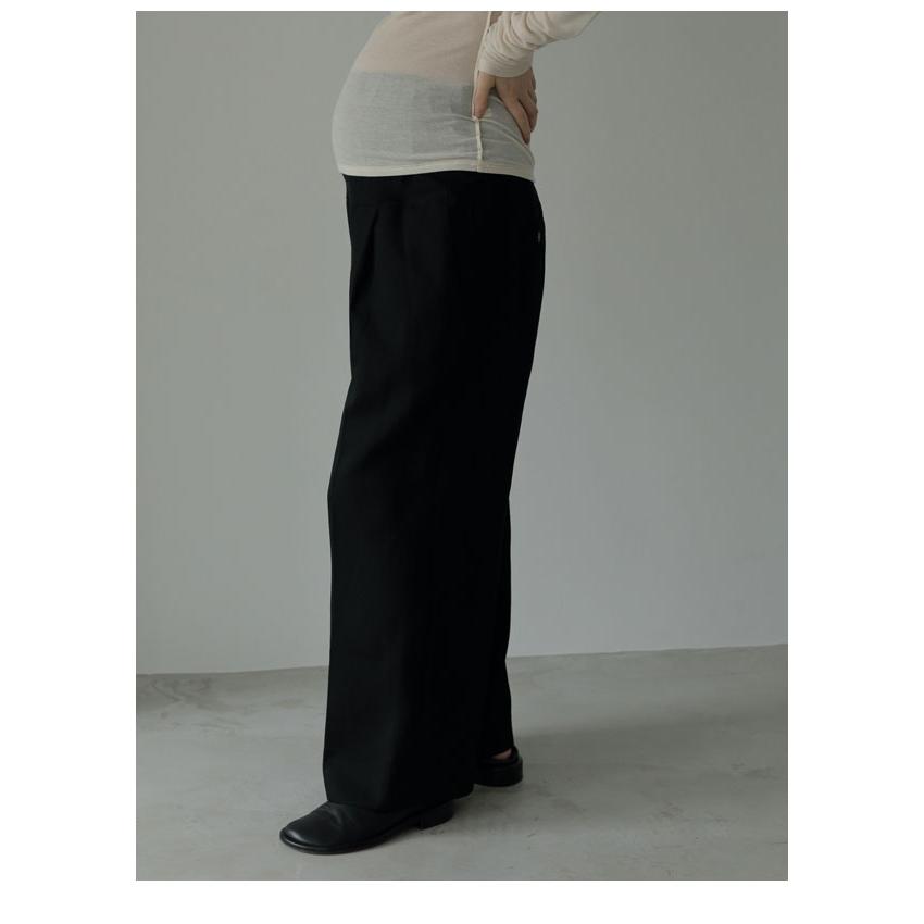 anuke 2024FallWinter アンヌーク ボトムス Reha. Tuck Wide Pants 一部9月上旬〜下旬予約 リハタックワイドパンツ ロング丈 マタニティ 72410701 72410801｜doubleheart｜11