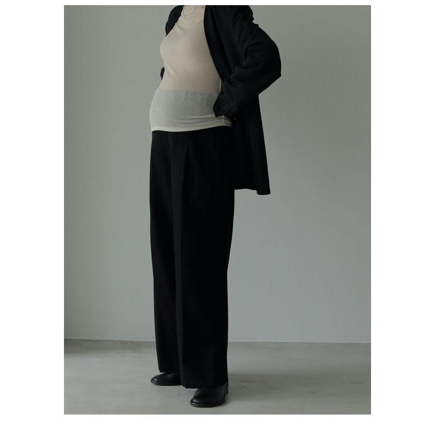 anuke 2024FallWinter アンヌーク ボトムス Reha. Tuck Wide Pants 一部9月上旬〜下旬予約 リハタックワイドパンツ ロング丈 マタニティ 72410701 72410801｜doubleheart｜07