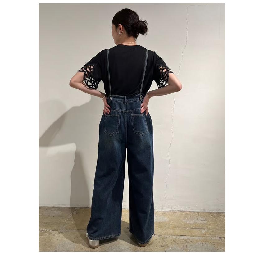 PaulineBleu ポリーヌブロー フロントアシメデニムサロペット ワンピース オールインワン サロペット パンツ ロング丈 |  | 13