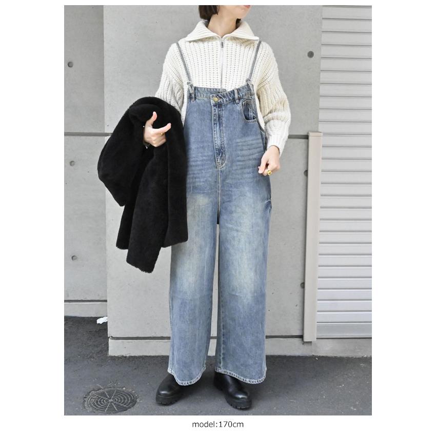 PaulineBleu ポリーヌブロー フロントアシメデニムサロペット ワンピース オールインワン サロペット パンツ ロング丈 |  | 14