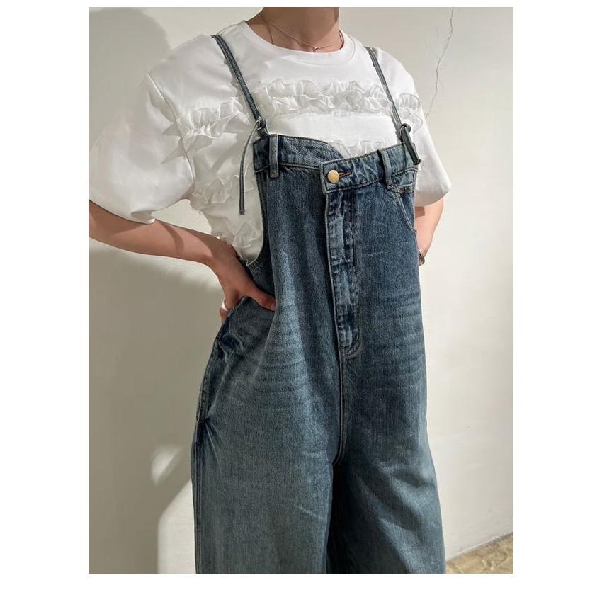 PaulineBleu ポリーヌブロー フロントアシメデニムサロペット ワンピース オールインワン サロペット パンツ ロング丈 |  | 06