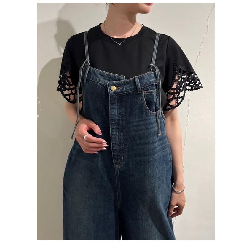 PaulineBleu ポリーヌブロー フロントアシメデニムサロペット ワンピース オールインワン サロペット パンツ ロング丈 |  | 09