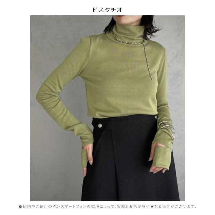 アンジェム　ストライプボリュームスリーブニットトップス　&amp;g’aime &g'aime（アンジェム）の「【&g'aime】ストライプボリュームスリーブ