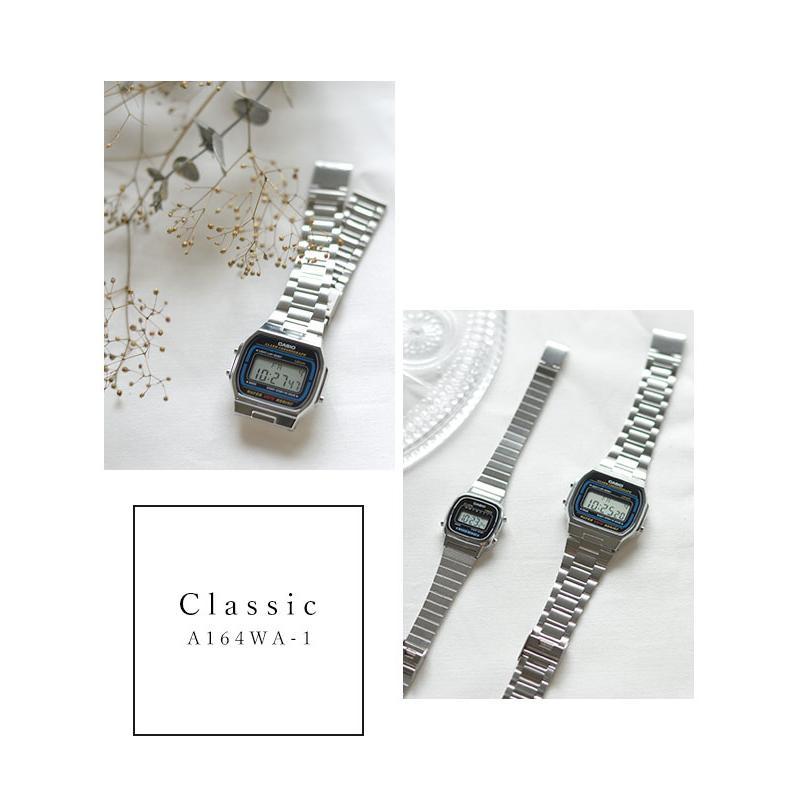 Casio カシオ A164wa 1 ユニセックス 腕時計 ウォッチ レディース メンズ 生活防水 ストップウォッチ メタルバンド オートカレンダー ライト アラーム 母の日 A164wa 1 バッグ ワンピースのダブルハート 通販 Yahoo ショッピング