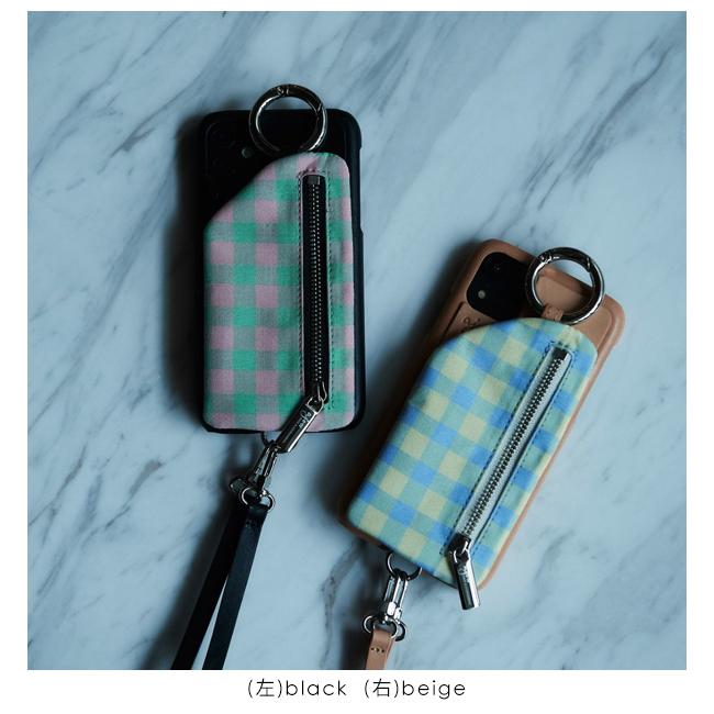 11Pro/X/XS対応 エジュー ajew cadenas check leather zipphone 11Pro/X/XS対応 エジュー ajew cadenas check leather zipphone