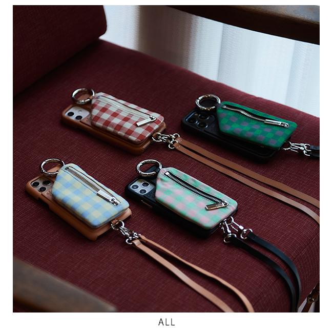 新SE/8/7/6対応 エジュー ajew cadenas check leather zipphone 新SE/8/7/6対応 エジュー ajew cadenas check leather zipphone