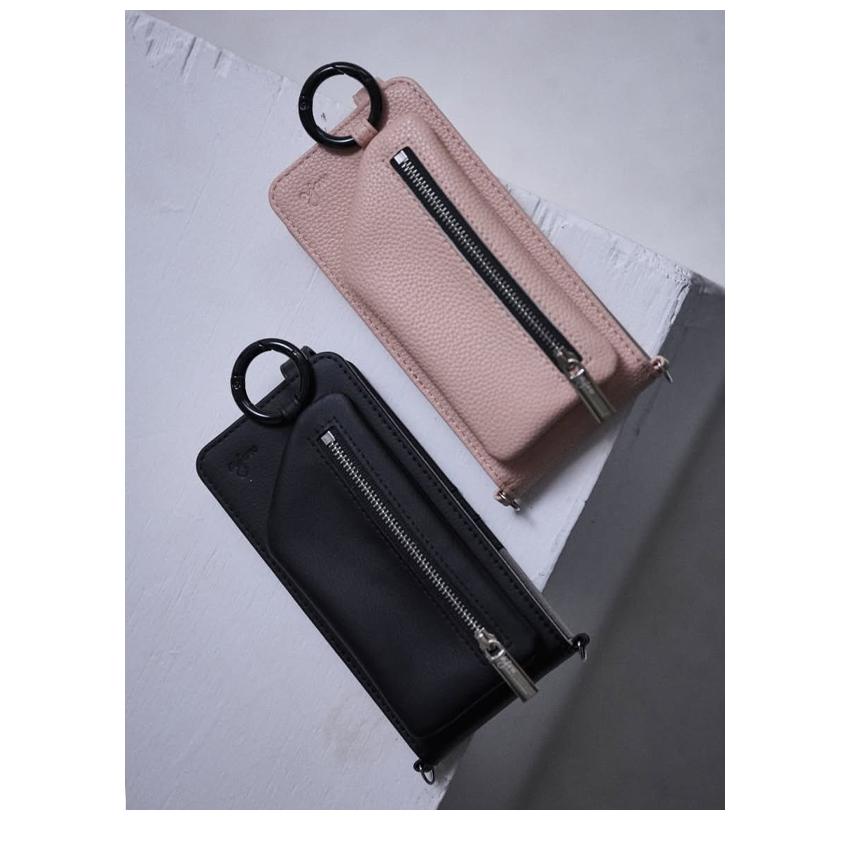 エジュー　ajew スマホショルダーマルチケースM　pureblack　保証書付 ajew（エジュー） iPhone15ProMax対応 ajew cadenas zipphone case