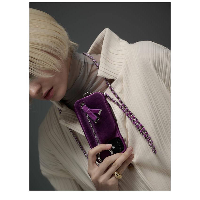 エジューiPhone14 / black dress NYLON 新品未使用 ROYAL FLASH｜ajew/エジュー/SATIN DRESS CASE SHOULDER iPhone14Pro