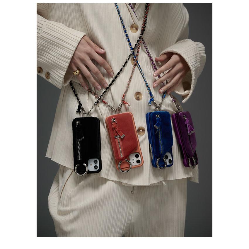 大人気　エジュー　ajew iPhone14promax ケース　ショルダー ajew（エジュー） iPhone14/16e/14pro対応 ajew cadenas zipphone case