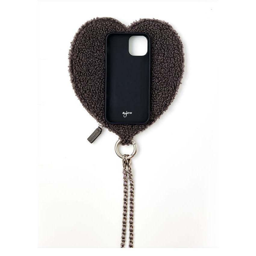 ajew iPhone対応 エジュー fluffy dress HEART case shoulder ajew iPhone対応 エジュー fluffy dress HEART case shoulder