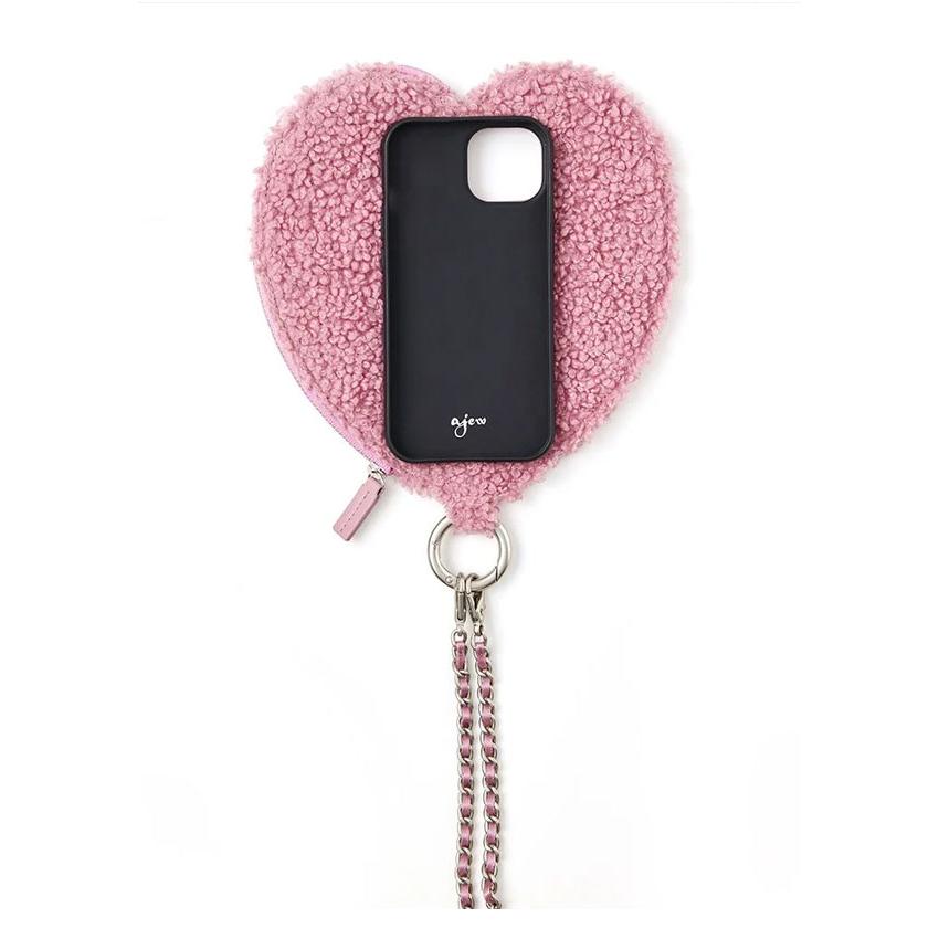 ajew iPhone対応 エジュー fluffy dress HEART case shoulder ajew iPhone対応 エジュー fluffy dress HEART case shoulder