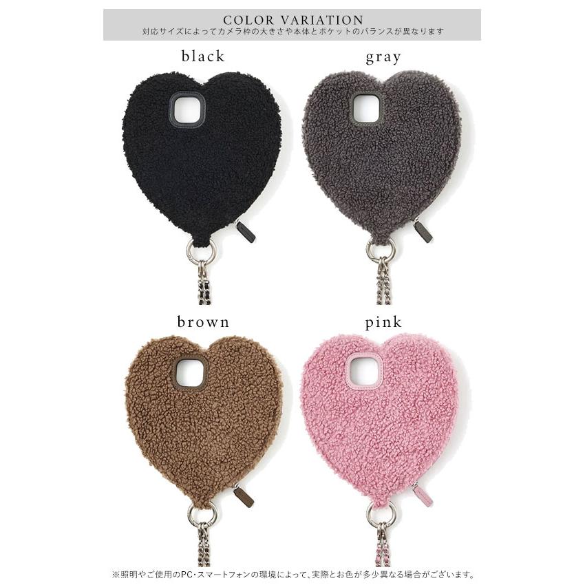 ajew iPhone対応 エジュー fluffy dress HEART case shoulder ajew iPhone対応 エジュー fluffy dress HEART case shoulder