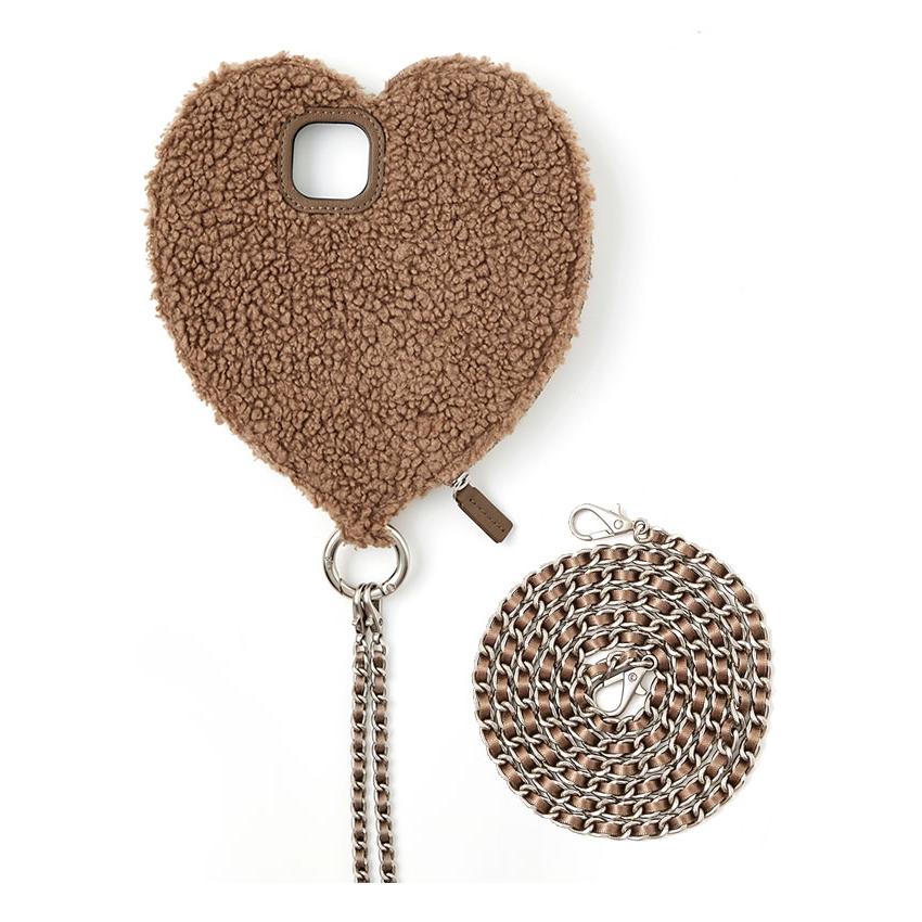 ajew iPhone対応 エジュー fluffy dress HEART case shoulder