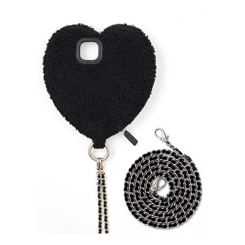ajew iPhone対応 エジュー fluffy dress HEART case shoulder ajew iPhone対応 エジュー fluffy dress HEART case shoulder