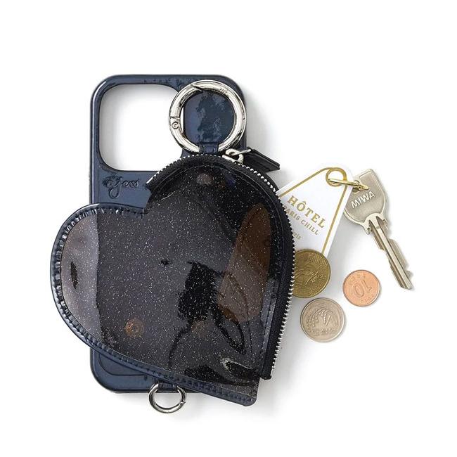 ajew iPhoneProMax対応 エジュー PVC heart planet pocket case