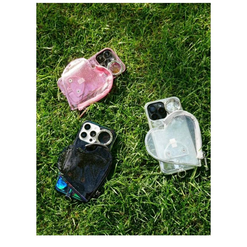 ajew PVC ハート ポケット ハートケース、ポーチ付き ajew iPhone対応 エジュー PVC heart planet pocket case ハート