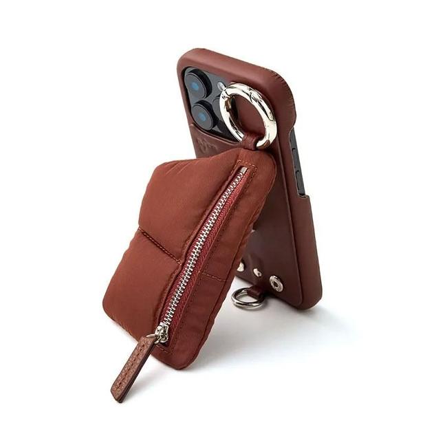 ajew エジュー iPhone16 パファーケース ひも付き ブラウン 完売品