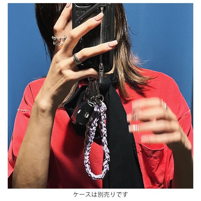 ajew エジュー ハンドストラップ チェーン × レザー ブラック ajew（エジュー） 紐のみ ajew Tie chain shoulder ショルダー