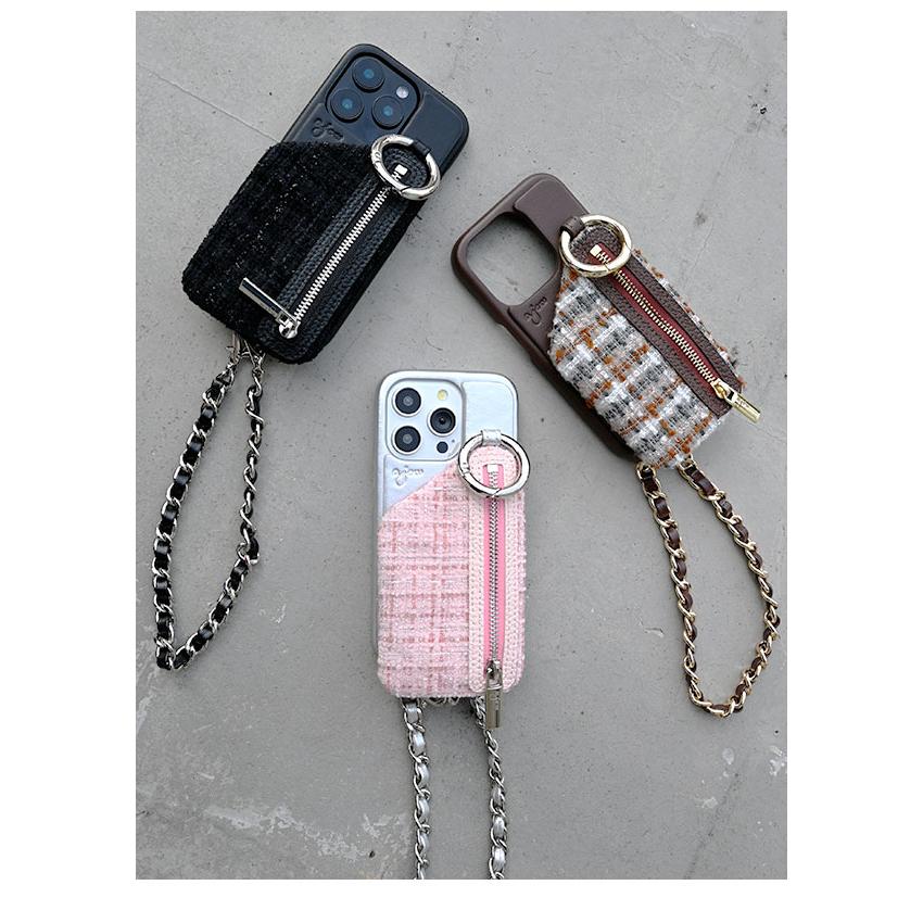 ajew（エジュー） iPhone対応 ajew tweed cadenas zipphone case
