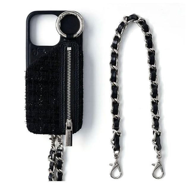 ajew（エジュー） iPhoneProMax対応 ajew tweed cadenas zipphone case