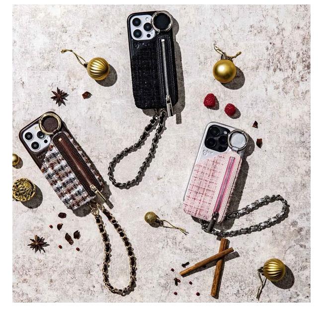 ajew（エジュー） iPhoneProMax対応 ajew tweed cadenas zipphone case