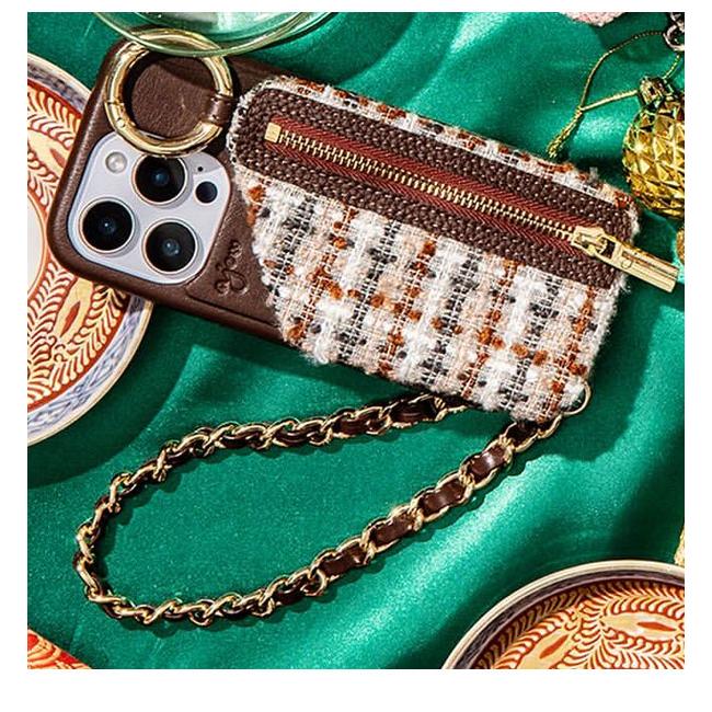 ajew（エジュー） iPhoneProMax対応 ajew tweed cadenas zipphone case