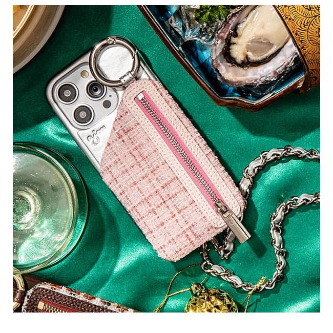 ajew（エジュー） iPhoneProMax対応 ajew tweed cadenas zipphone case