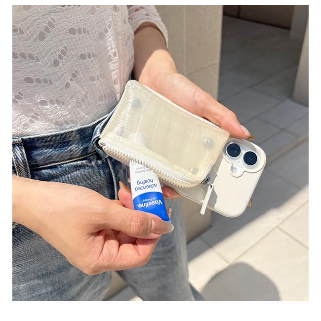 【iPhone対応】 エーシーン A SCENE PVC croco silicon case クロコシリコンケース iPhone17 iPhone16 15 pro 小銭入れ 自立 ajew エジュー as02-044の画像