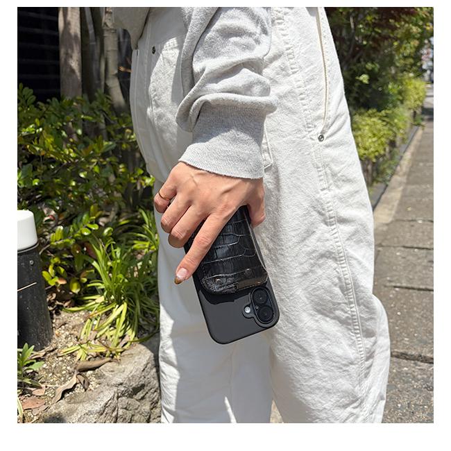 【iPhone対応】 エーシーン A SCENE PVC croco silicon case クロコシリコンケース iPhone17 iPhone16 15 pro 小銭入れ 自立 ajew エジュー as02-044の画像