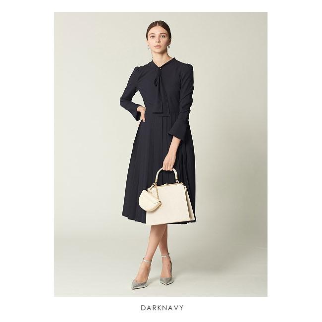 セルフォード Celford プリーツワンピース ワンピース レディース プリーツ ボウタイ フレア 大人 上品 ひざ丈 お呼ばれ 高嶺の花 ドラマ 卒業式 卒園式 Cwfo バッグ ワンピースのダブルハート 通販 Yahoo ショッピング