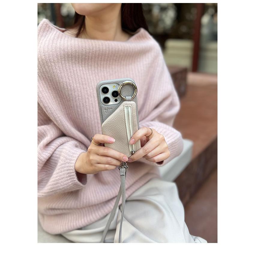 ajew エジュー iPhone16 紐付き グレー × ベージュ 限定カラー ajew エジュー iPhone16 紐付き グレー × ベージュ 限定カラー ajew