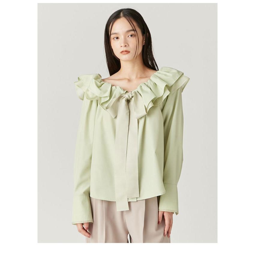 新品未使用、試着のみ✨FRAY ID 2wayラッフルブラウス FRAY I.D 新作10%OFF フレイアイディー トップス 25春夏 2way