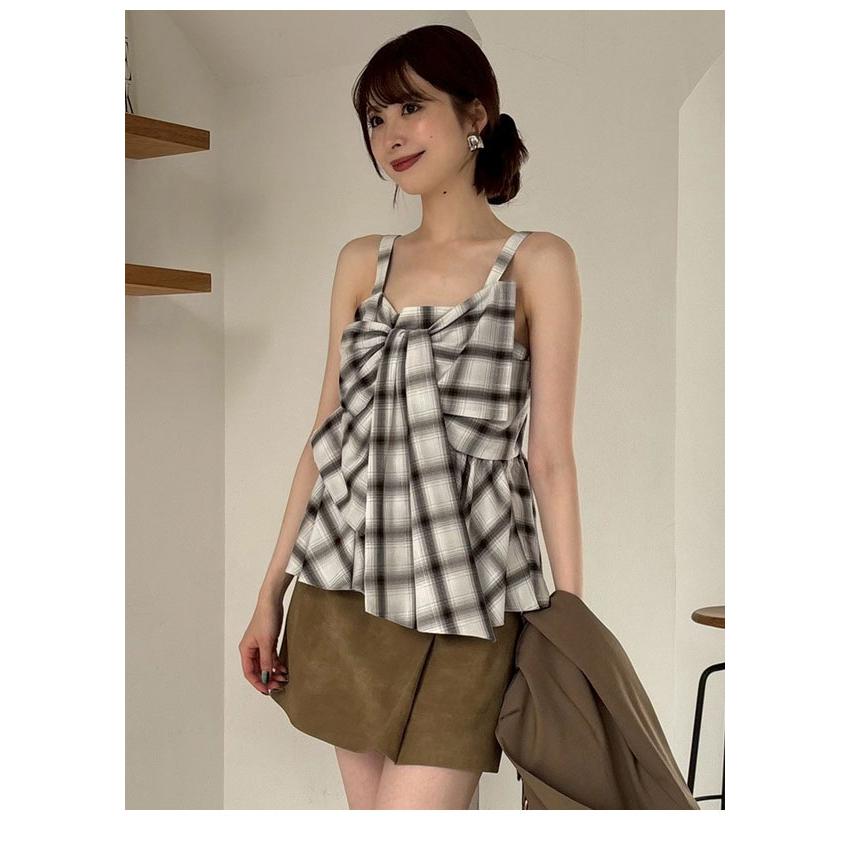 お値下げ　FRAY I.D リボンディテールトップス チェック お値下げ FRAY I.D リボンディテールトップス チェック お値下げ FRAY